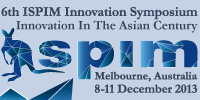 The 6th ISPIM Innovation Symposium – Innovation in the Asian Century, Melbourne (Australia)